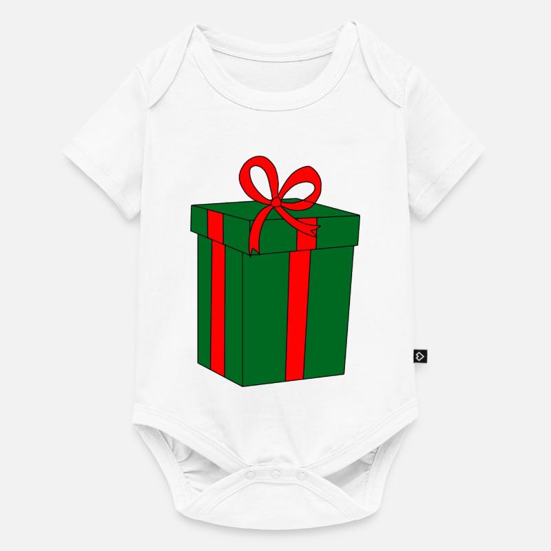Cadeau vert avec ruban rouge - Body à manches courtes Premium Bébé - blanc