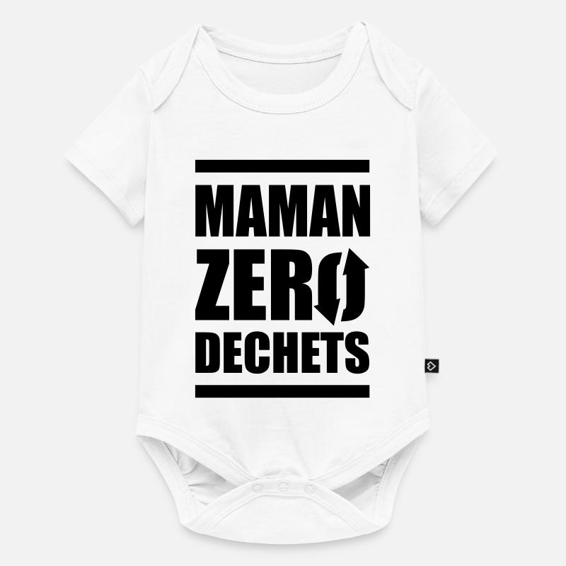 Maman zero dechets - Body à manches courtes Premium Bébé - blanc