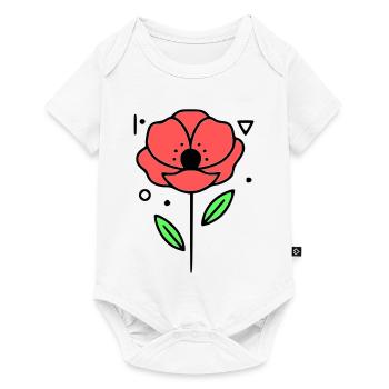 Poppy-Poppies-Minimalist-Line-Art-3 - Baby Premium short-sleeve bodysuit - white - Front