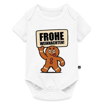 bonhomme en pain d’épice joyeux Noël - Body à manches courtes Premium Bébé - blanc - Devant