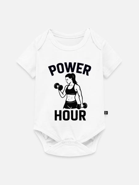 Power Hour Fitness-Symbol - Baby Premium Kurzarmbody - Weiß