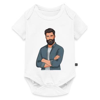 Style barbu en jean - Body à manches courtes Premium Bébé - blanc - Devant