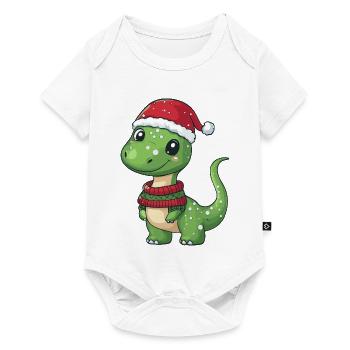 Dinosaure brontosaure Noël - Body à manches courtes Premium Bébé - blanc - Devant