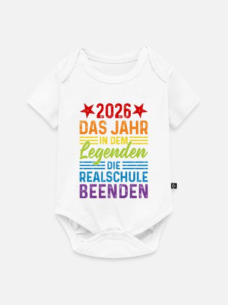 2026 Jahr in dem Legenden die Realschule beenden - Baby Premium Kurzarmbody - Weiß