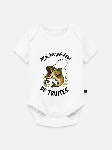 Bester Forellenangler - Baby Premium Kurzarmbody - Weiß
