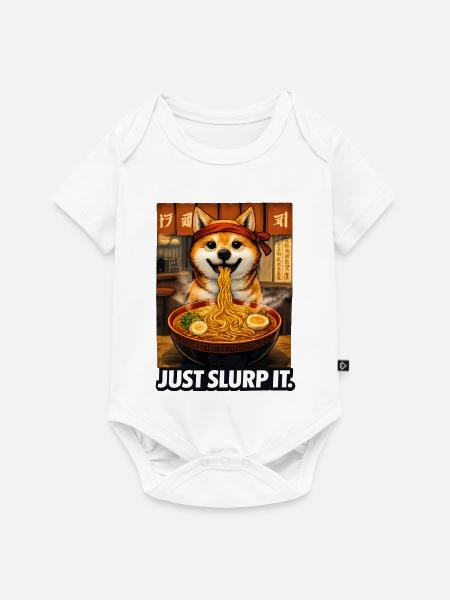 Shiba Ramen Just Slurp It - Baby Premium Kurzarmbody - Weiß