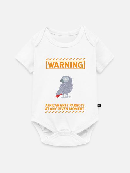 Papagei Grau - Baby Premium Kurzarmbody - Weiß