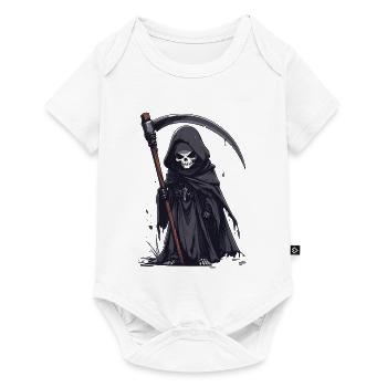 Faucheuse en robe noire - Body à manches courtes Premium Bébé - blanc - Devant