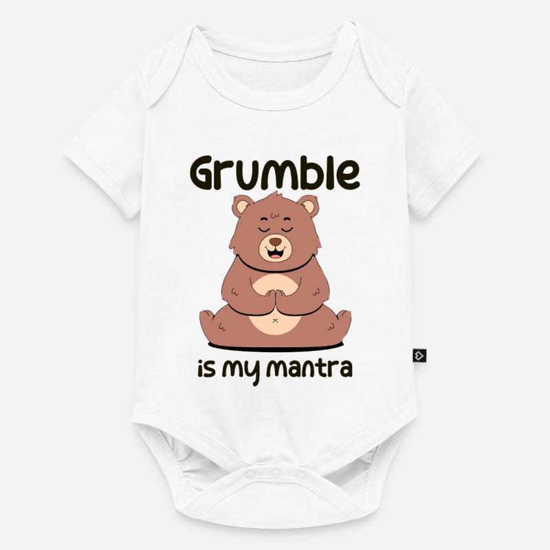 Grogner est mon mantra - Body à manches courtes Premium Bébé - blanc