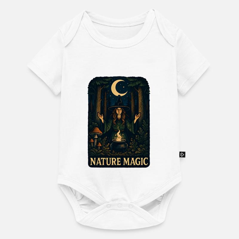 Magie de la Lune de la Forêt - Body à manches courtes Premium Bébé - blanc