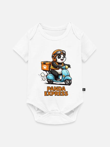 Panda Lieferroller - Baby Premium Kurzarmbody - Weiß
