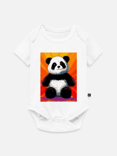 Panda - Baby Premium Kurzarmbody - Weiß