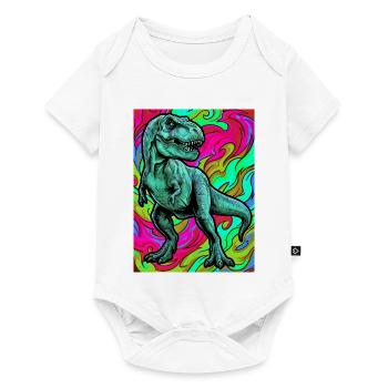 Dinosaurier - Baby Premium Kurzarmbody - Weiß - Vorne