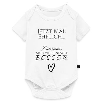 Zusammen sind wir einfach besser - Pärchen / Team  - Baby Premium Kurzarmbody - Weiß - Vorne