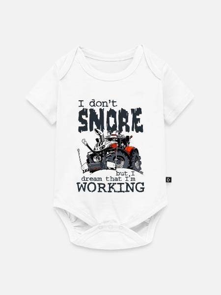 1477_I_dont_Snore-TRAKTOR - Baby Premium Kurzarmbody - Weiß