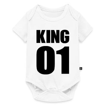 king_01 - Baby Premium Kurzarmbody - Weiß - Vorne