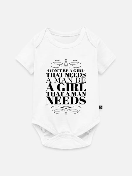 Zitat zur Stärkung unabhängiger Mädchen - Baby Premium Kurzarmbody - Weiß