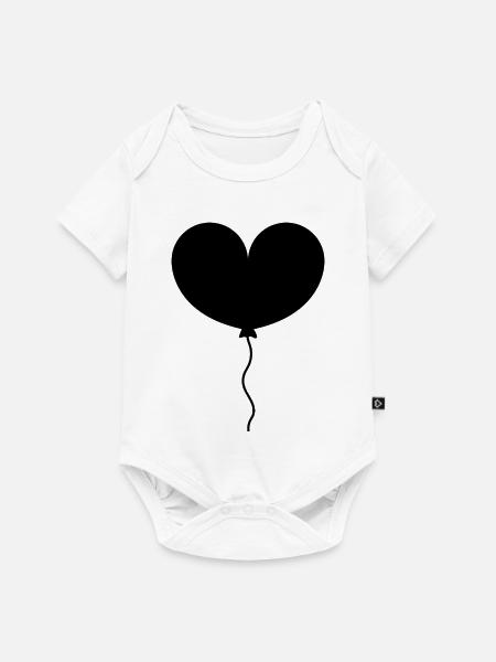 Herzballon - Baby Premium Kurzarmbody - Weiß