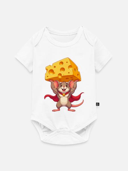 Supermaus Käseheld - Baby Premium Kurzarmbody - Weiß