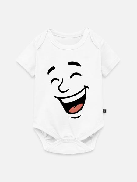 Gesicht lachen - Baby Premium Kurzarmbody - Weiß