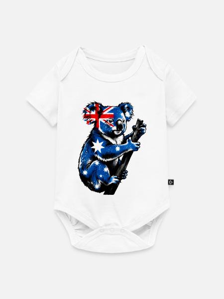 Koala Australien Australier - Baby Premium Kurzarmbody - Weiß