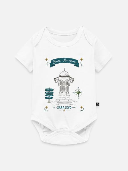 Sarajevo Denkmal Laternen-Motiv - Baby Premium Kurzarmbody - Weiß