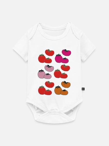Tomaten Pop-Art Farbenspiel - Baby Premium Kurzarmbody - Weiß