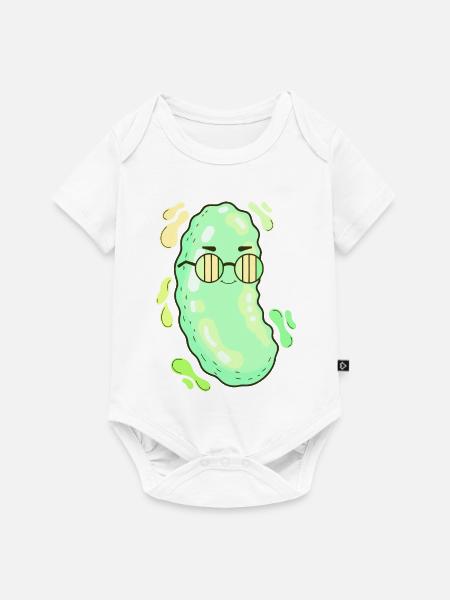 Schicke Pickle-Sonnenbrillen - Baby Premium Kurzarmbody - Weiß