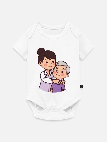 Kawaii-Pflege-T-Shirt - Baby Premium Kurzarmbody - Weiß