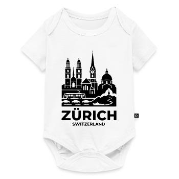 Zurich Skyline Silhouette – Switzerland - Baby Premium short-sleeve bodysuit - white - Front
