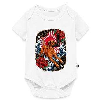 Rhodesian Ridgeback im Japan Tattoo Stil - Baby Premium Kurzarmbody - Weiß - Vorne