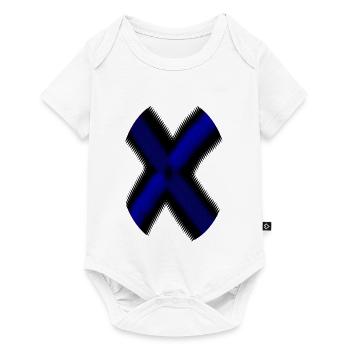 Neon X-Kreuz Blau - Baby Premium Kurzarmbody - Weiß - Vorne
