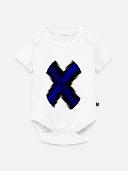 Neon X-Kreuz Blau - Baby Premium Kurzarmbody - Weiß