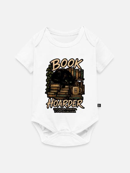 Bücherhorter-Sammlung mit Schwarzer Katze - Baby Premium Kurzarmbody - Weiß