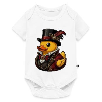 Viktorianische Entenkavalier Ente - Baby Premium Kurzarmbody - Weiß - Vorne