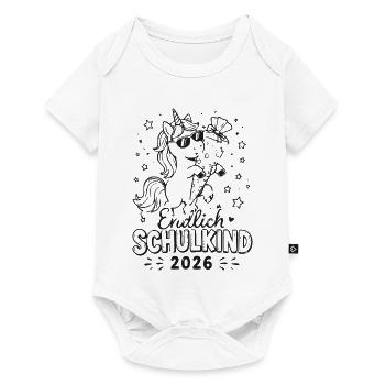 Einhorn Schulkind 2026 Edition - Baby Premium Kurzarmbody - Weiß - Vorne
