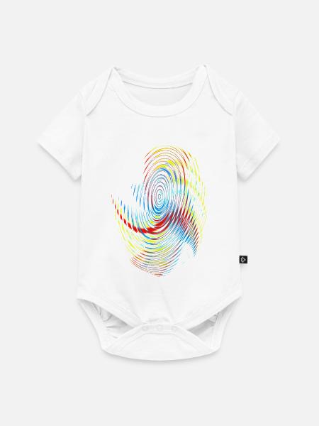 Regenbogenspirale Neon Muster - Baby Premium Kurzarmbody - Weiß