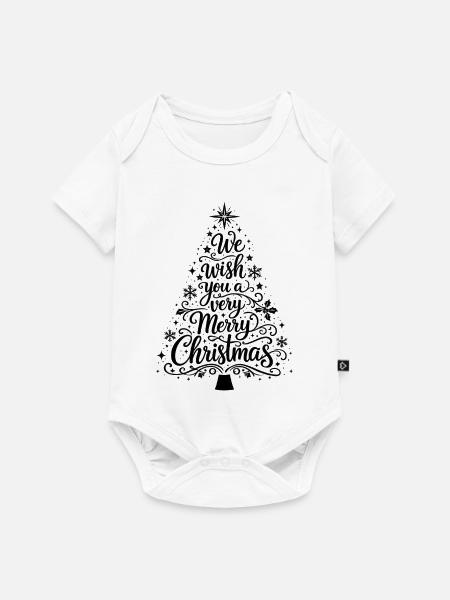 Merry Christmas - Baby Premium Kurzarmbody - Weiß