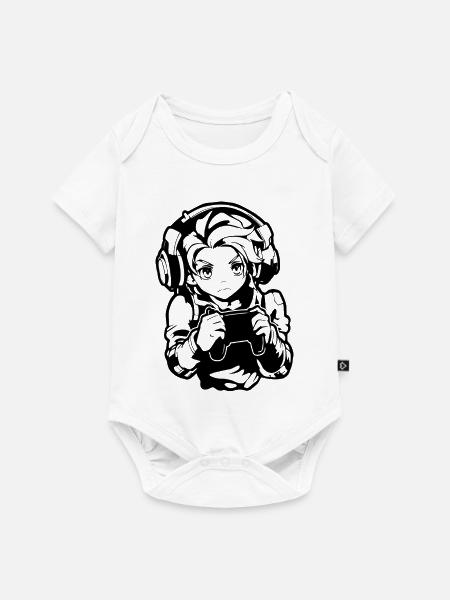 Gaming Junge Skizze - Baby Premium Kurzarmbody - Weiß