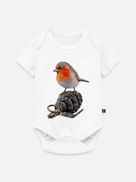 Robin of Peace - Baby Premium Kurzarmbody - Weiß