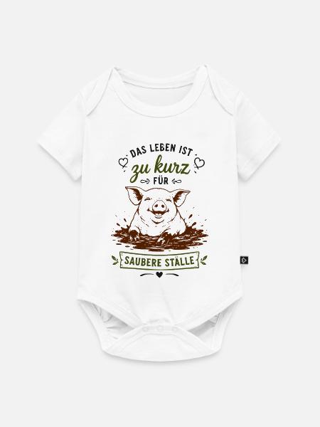 Zu kurz fürs Saubere Ställe - Baby Premium Kurzarmbody - Weiß