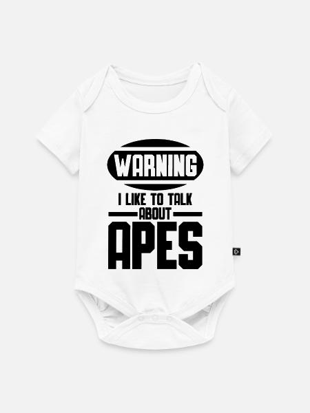 Affen Fan – Lustiger Spruch - Baby Premium Kurzarmbody - Weiß