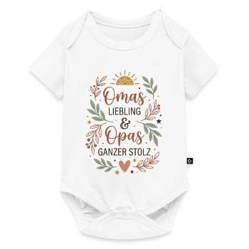 Omas Liebling & Opas ganzer Stolz - Enkelkind - Baby Premium Kurzarmbody - Weiß - Vorne