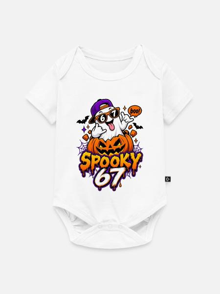 Halloween Geist 67 - Baby Premium Kurzarmbody - Weiß