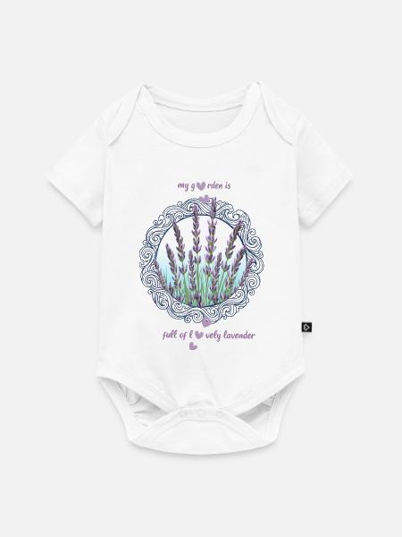 Lavendelgarten eingerahmt Lavendel Lavendelblüten - Baby Premium Kurzarmbody - Weiß