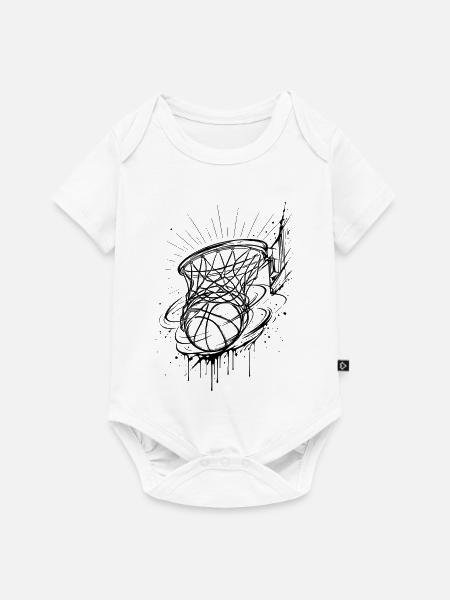 Basketball Korb - Baby Premium Kurzarmbody - Weiß