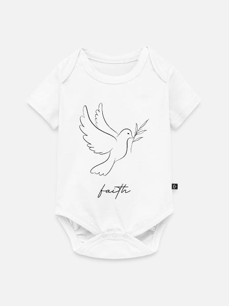 Friedenstaube faith - Baby Premium Kurzarmbody - Weiß