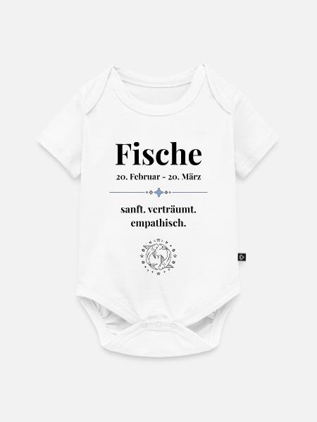 Fische Sternzeichen Eigenschaften - Baby Premium Kurzarmbody - Weiß