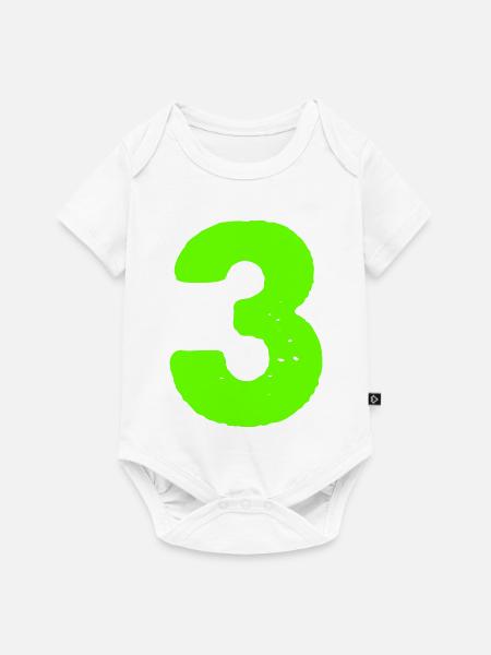 3 - Baby Premium Kurzarmbody - Weiß