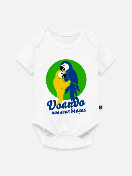 Voando nos seus braços – Romantisches Statement - Baby Premium Kurzarmbody - Weiß